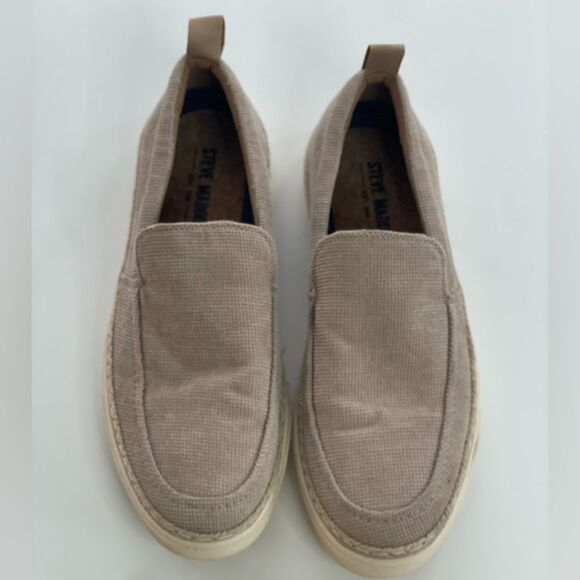 Steve Madden Abiza Men\'s Canvas Loafers- Sand : 9.5 D - Medium